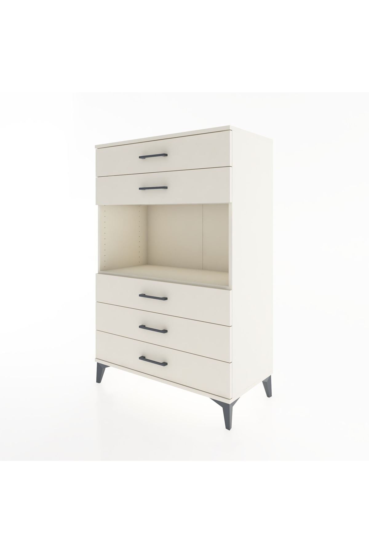 Hyperion Dolap Tek Raflı 5 Çekmeceli 88x44x134 - S51M126V1B