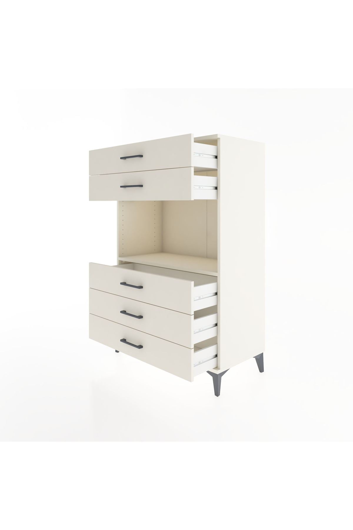 Hyperion Dolap Tek Raflı 5 Çekmeceli 88x44x134 - S51M126V1B