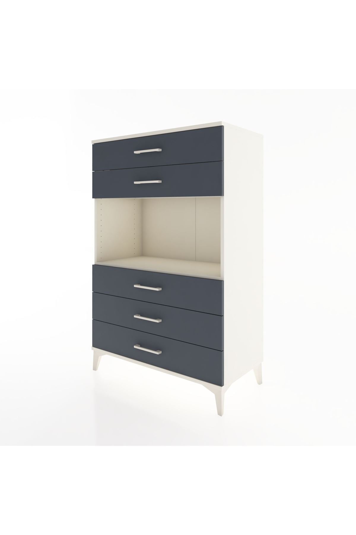 Hyperion Dolap Tek Raflı 5 Çekmeceli 88x44x134 - S51M126V2B