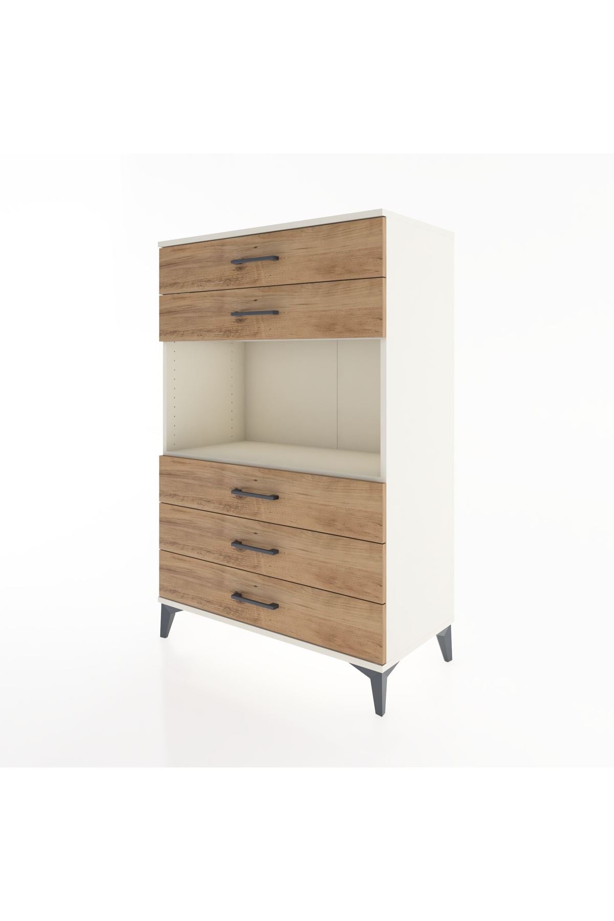 Hyperion Dolap Tek Raflı 5 Çekmeceli 88x44x134 - S51M126V3B