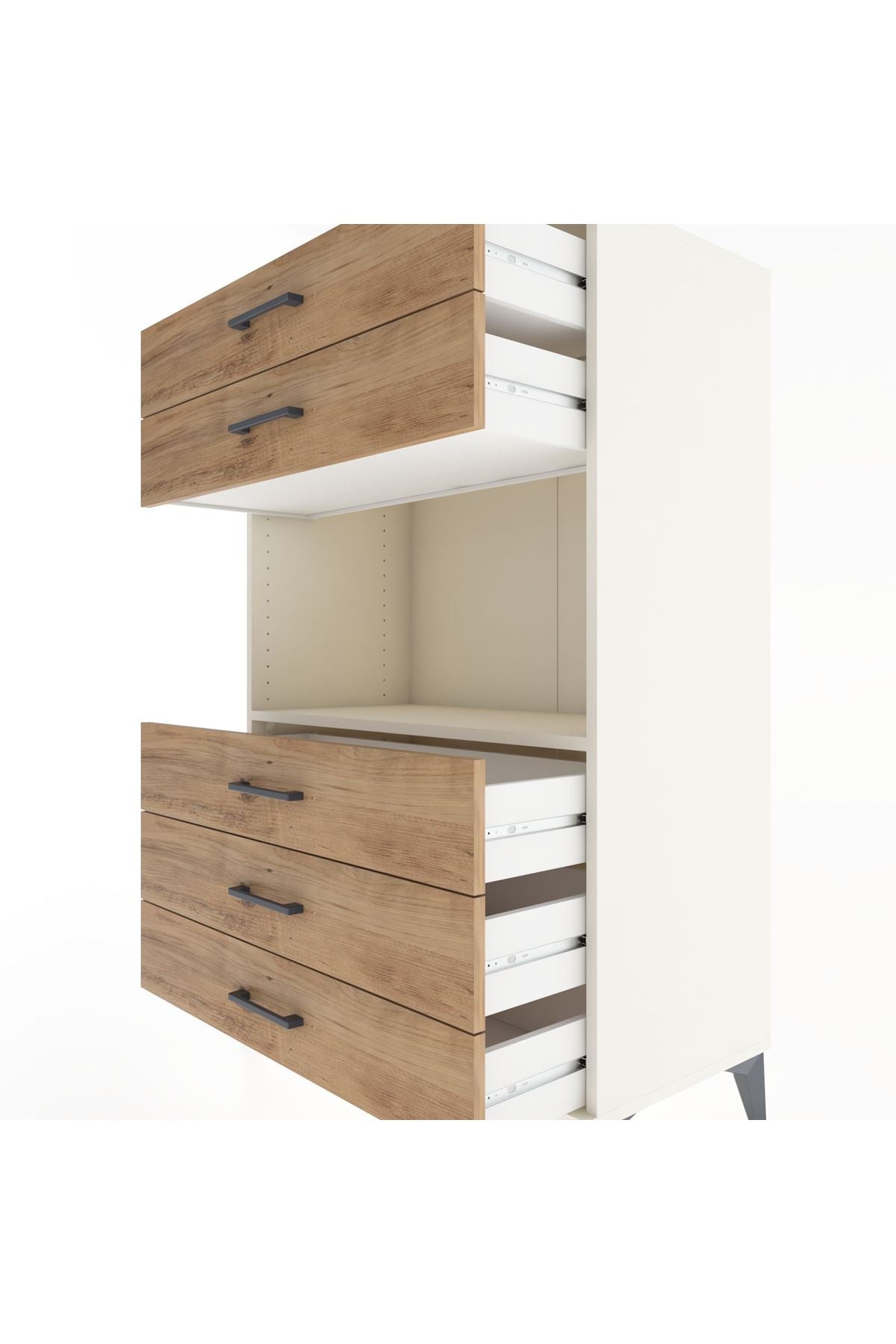 Hyperion Dolap Tek Raflı 5 Çekmeceli 88x44x134 - S51M126V3B