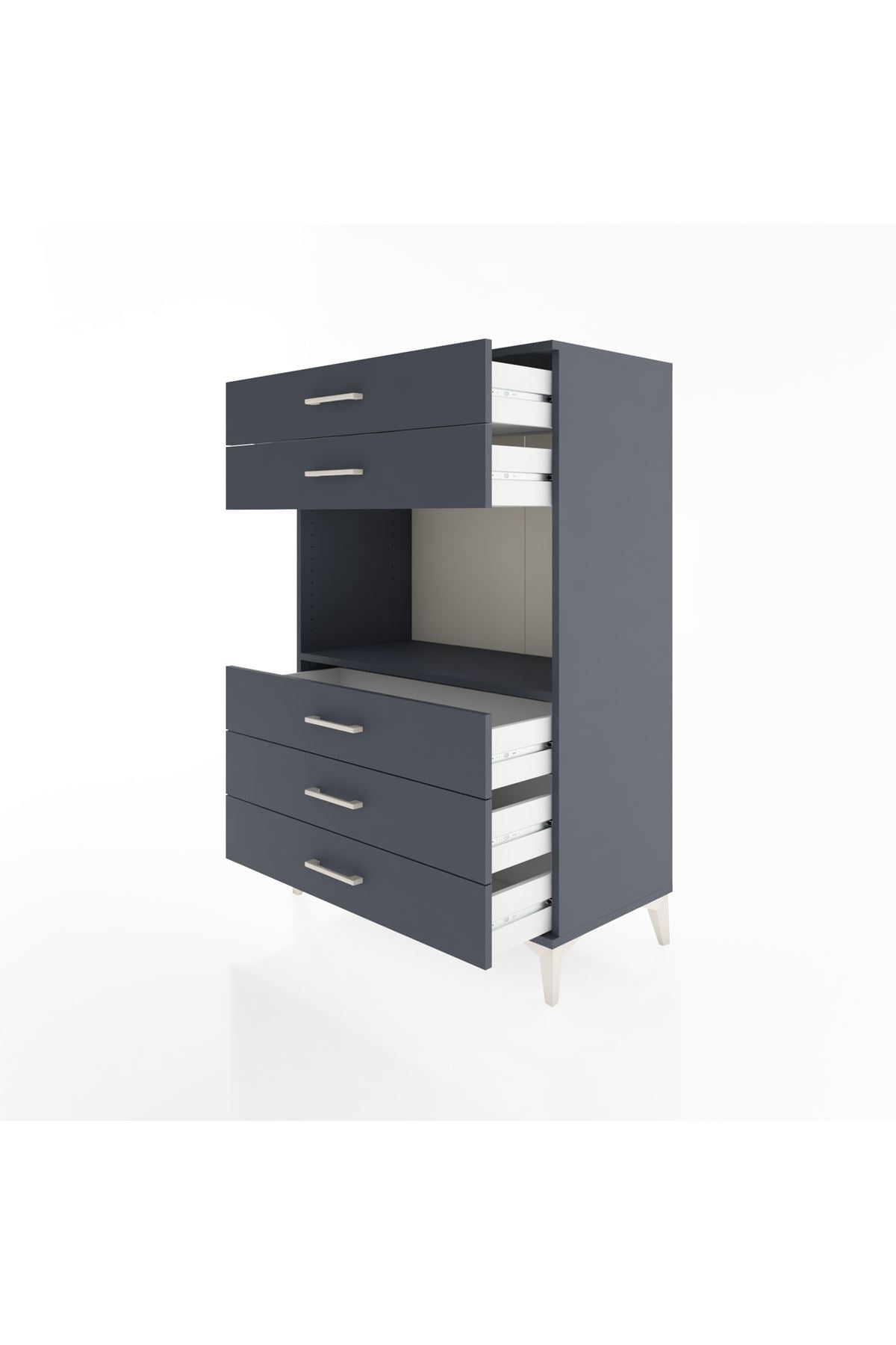Hyperion Dolap Tek Raflı 5 Çekmeceli 88x44x134 - S51M126V5B