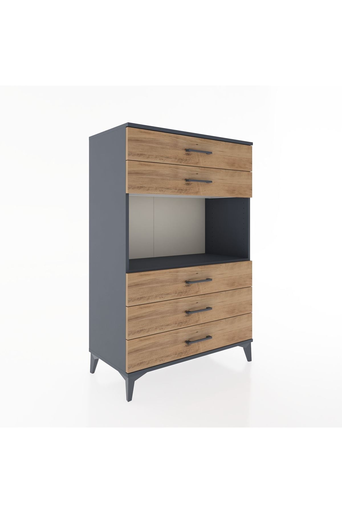 Hyperion Dolap Tek Raflı 5 Çekmeceli 88x44x134 - S51M126V6B