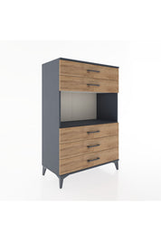 Hyperion Dolap Tek Raflı 5 Çekmeceli 88x44x134 - S51M126V6B
