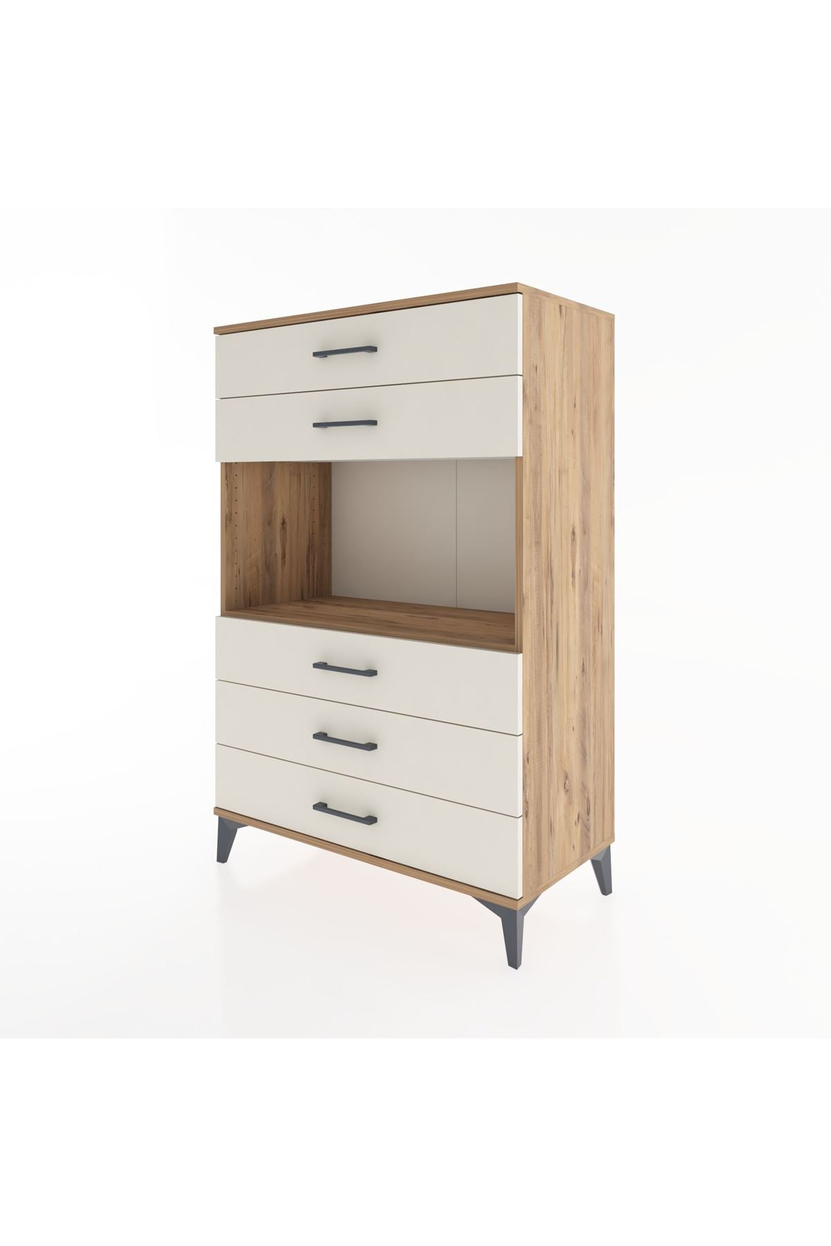 Hyperion Dolap Tek Raflı 5 Çekmeceli 88x44x134 Çam-Aytaşı