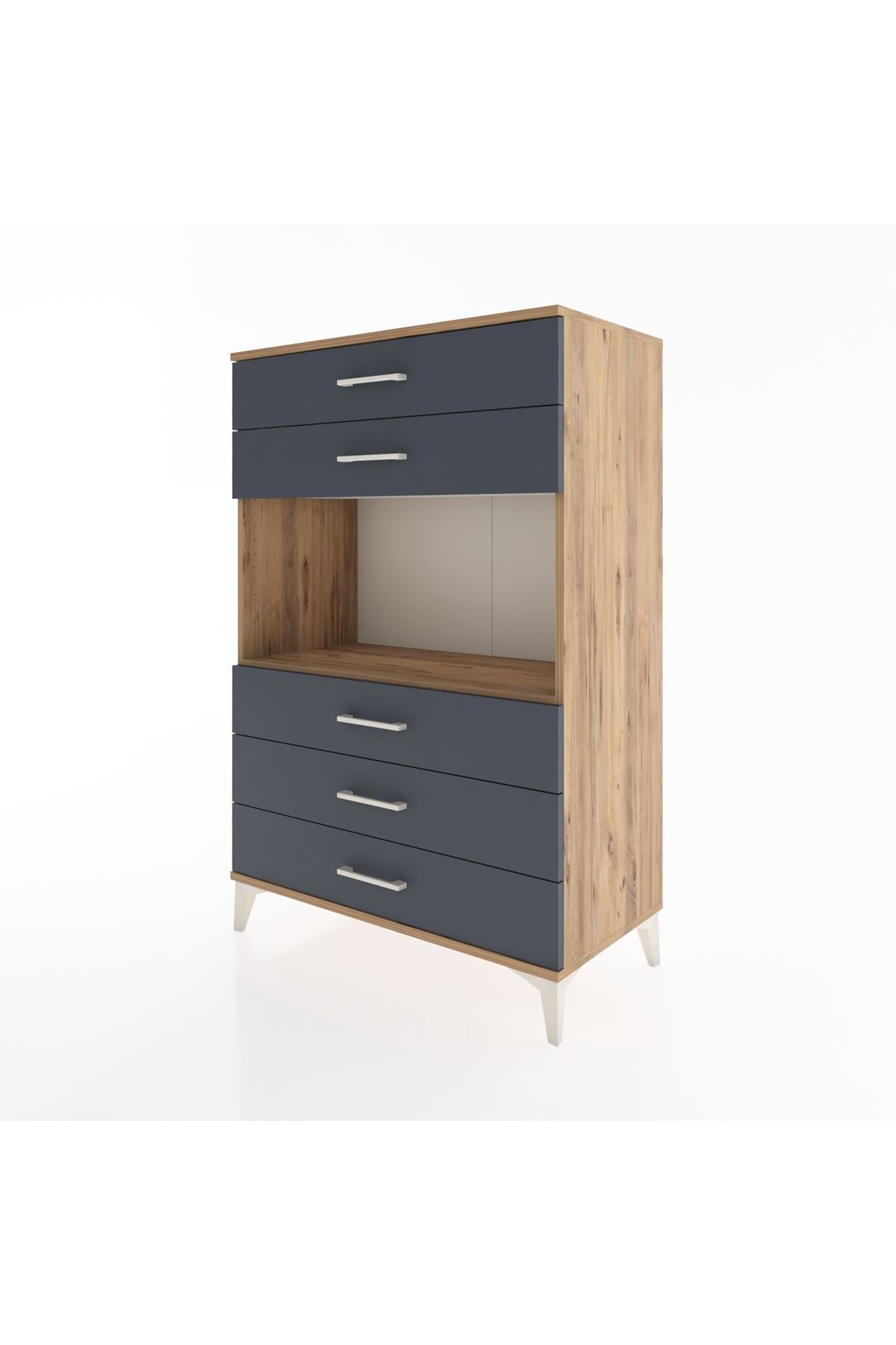 Hyperion Dolap Tek Raflı 5 Çekmeceli 88x44x134 - S51M126V8B