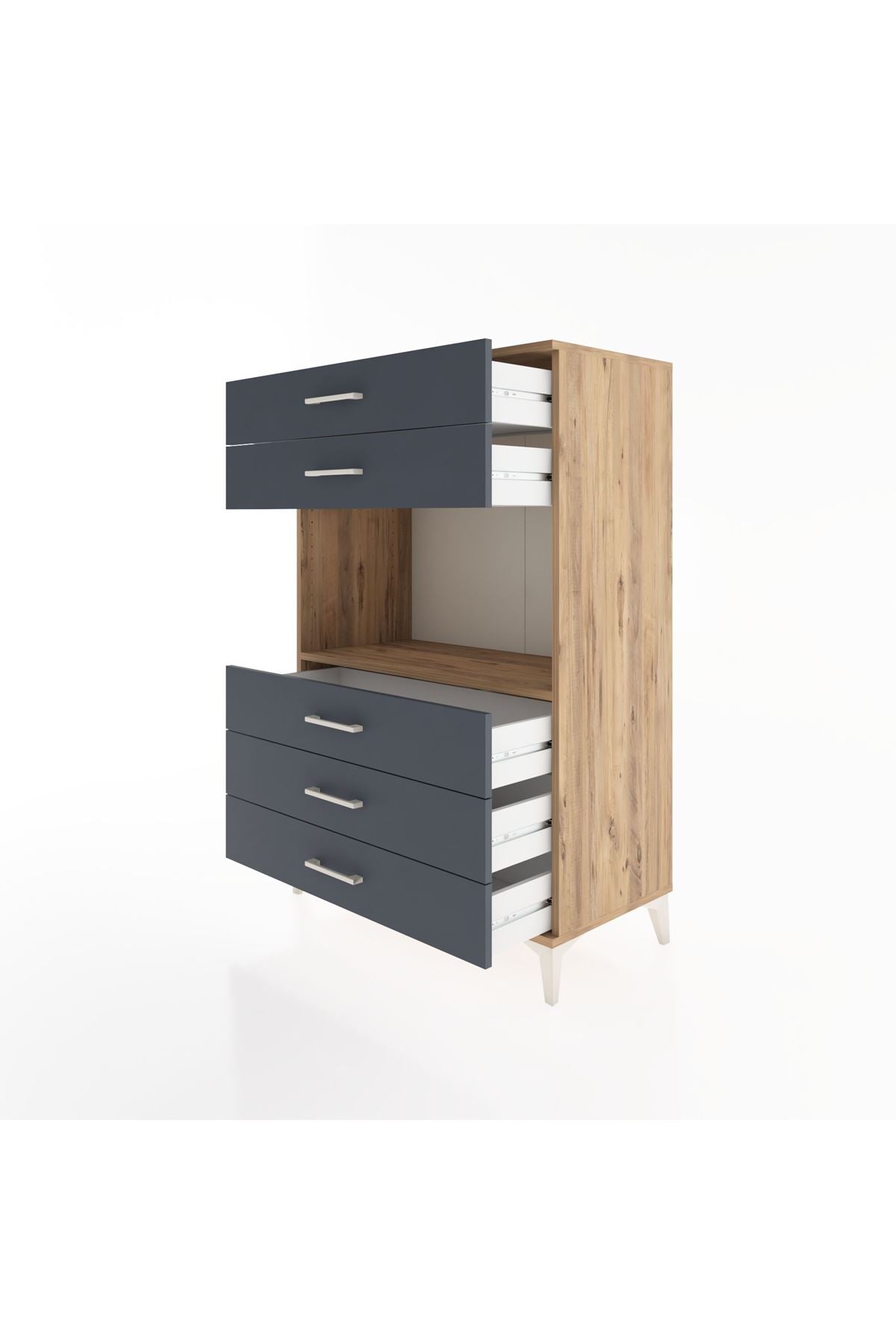 Hyperion Dolap Tek Raflı 5 Çekmeceli 88x44x134 - S51M126V8B