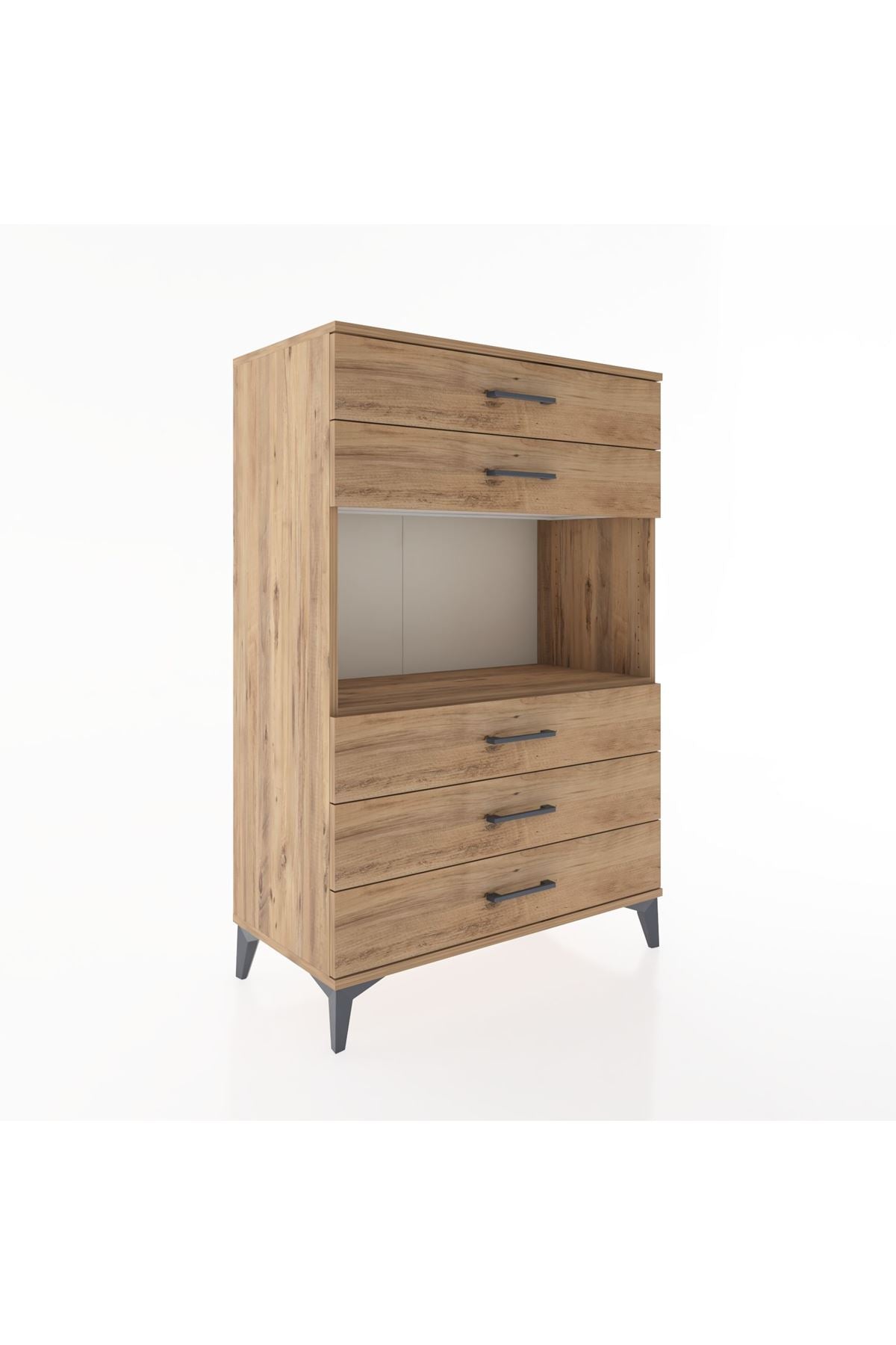Hyperion Dolap Tek Raflı 5 Çekmeceli 88x44x134 - S51M126V9B