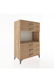 Hyperion Dolap Tek Raflı 5 Çekmeceli 88x44x134 - S51M126V9B