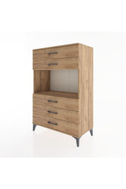 Hyperion Dolap Tek Raflı 5 Çekmeceli 88x44x134 - S51M126V9B