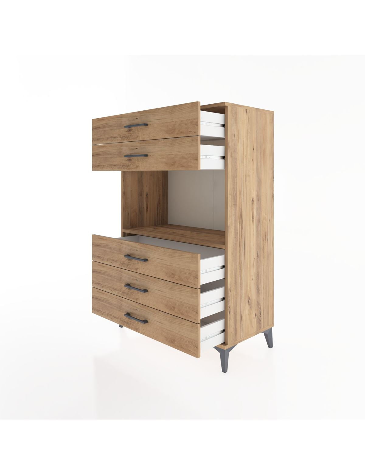 Hyperion Dolap Tek Raflı 5 Çekmeceli 88x44x134 - S51M126V9B