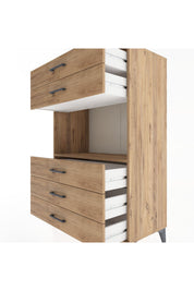 Hyperion Dolap Tek Raflı 5 Çekmeceli 88x44x134 - S51M126V9B
