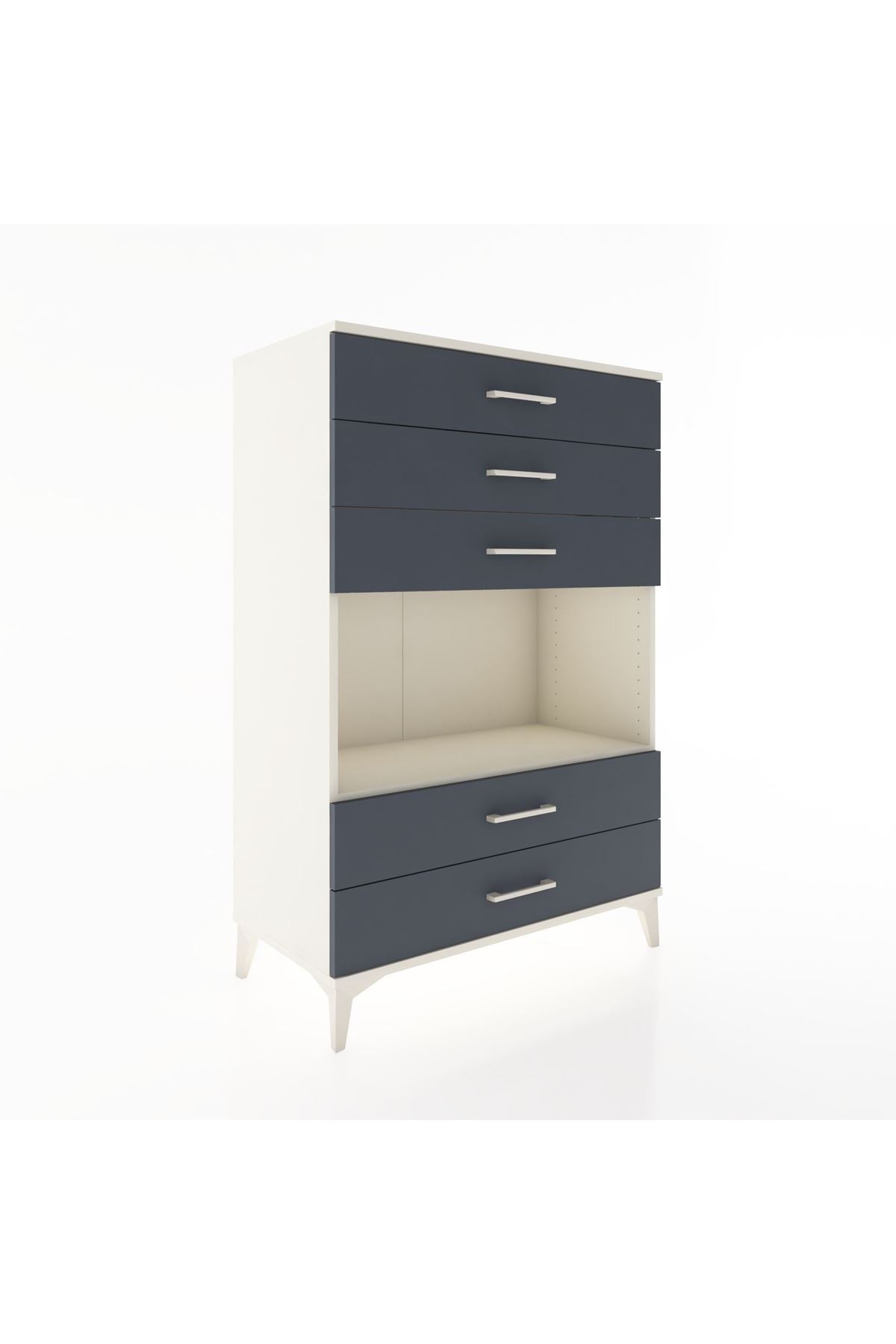 Hyperion Dolap Tek Raflı 5 Çekmeceli 88x44x134 - S51M127V2B
