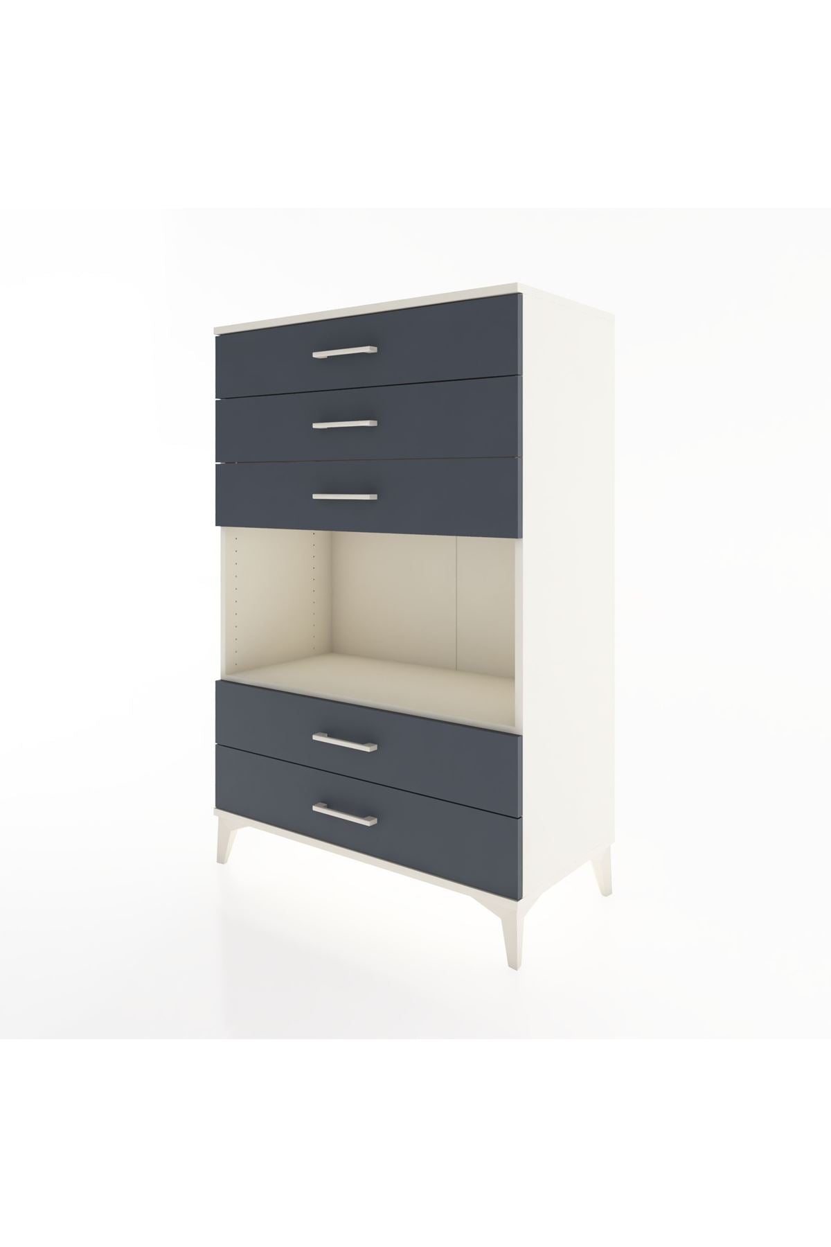 Hyperion Dolap Tek Raflı 5 Çekmeceli 88x44x134 - S51M127V2B
