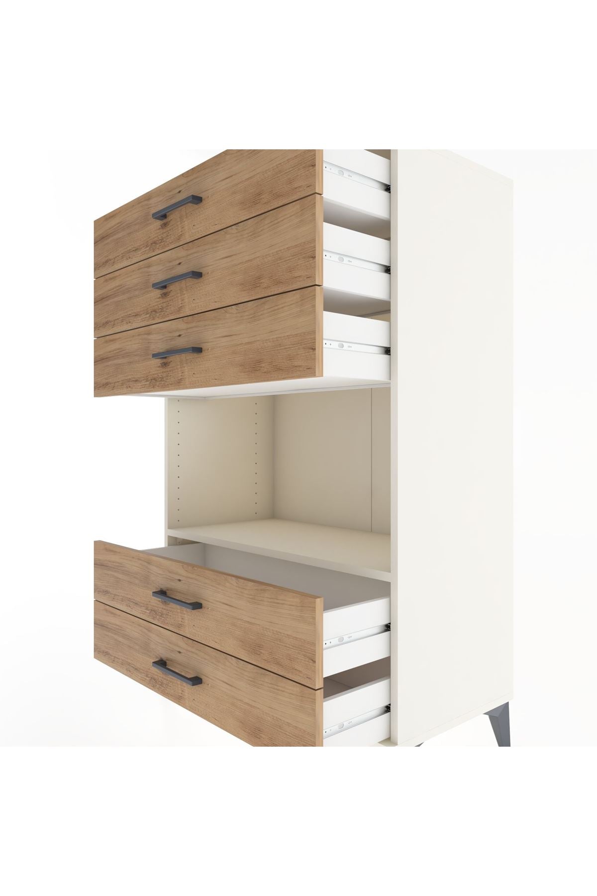 Hyperion Dolap Tek Raflı 5 Çekmeceli 88x44x134 - S51M127V3B