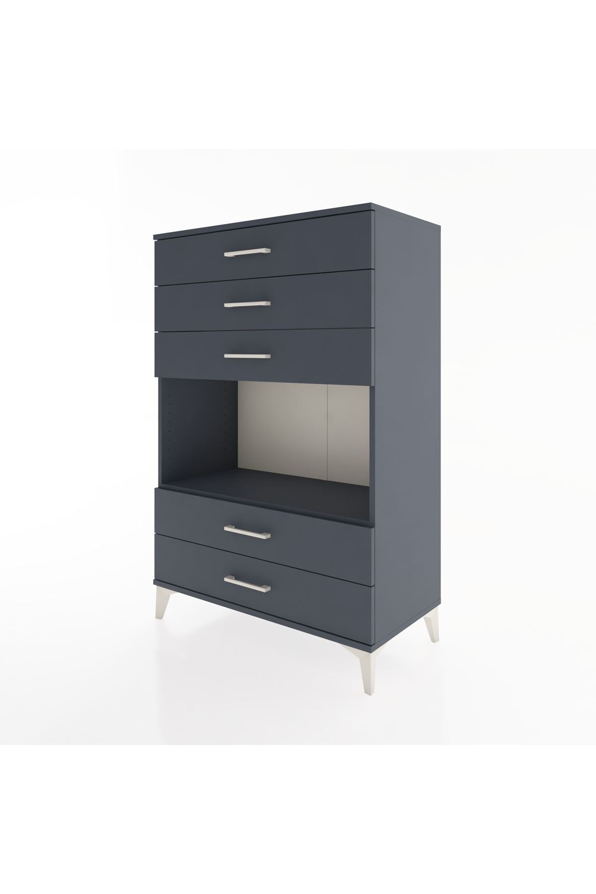 Hyperion Dolap Tek Raflı 5 Çekmeceli 88x44x134 - S51M127V5B
