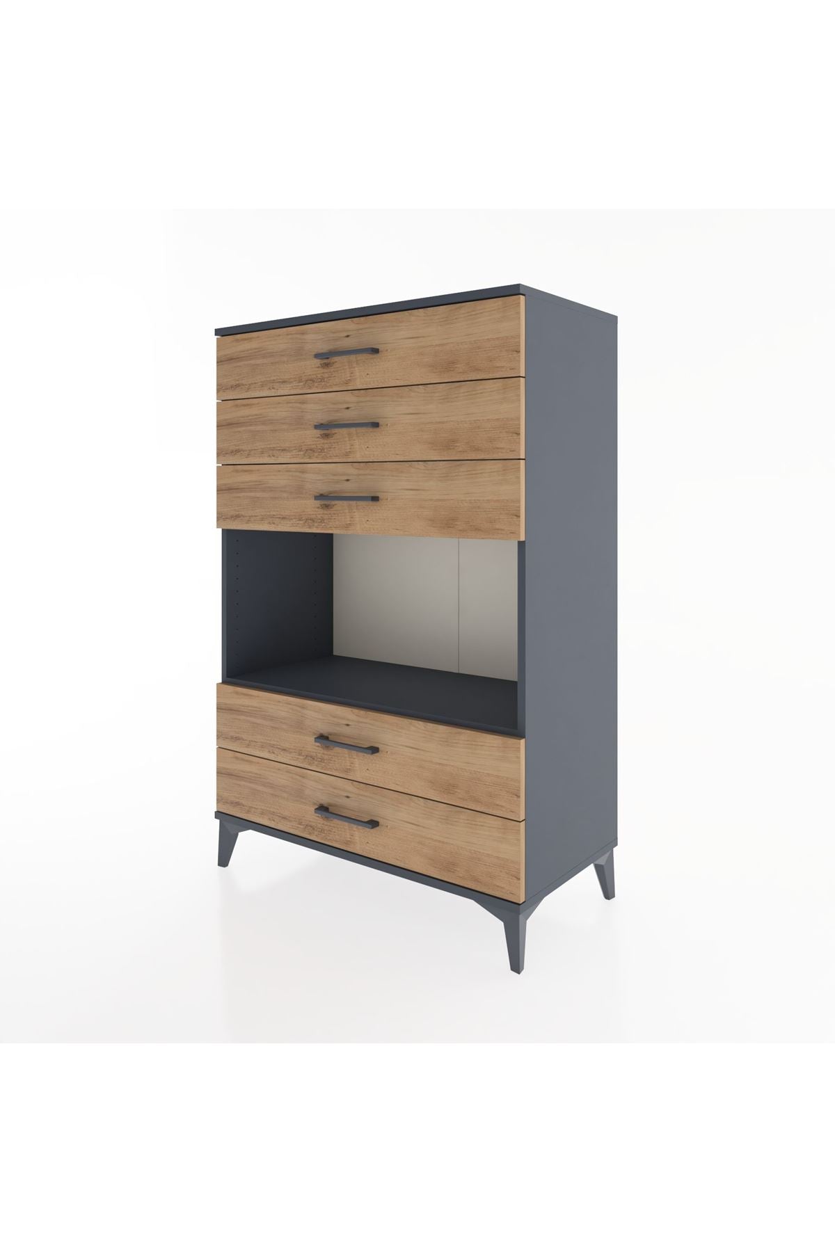 Hyperion Dolap Tek Raflı 5 Çekmeceli 88x44x134 - S51M127V6B