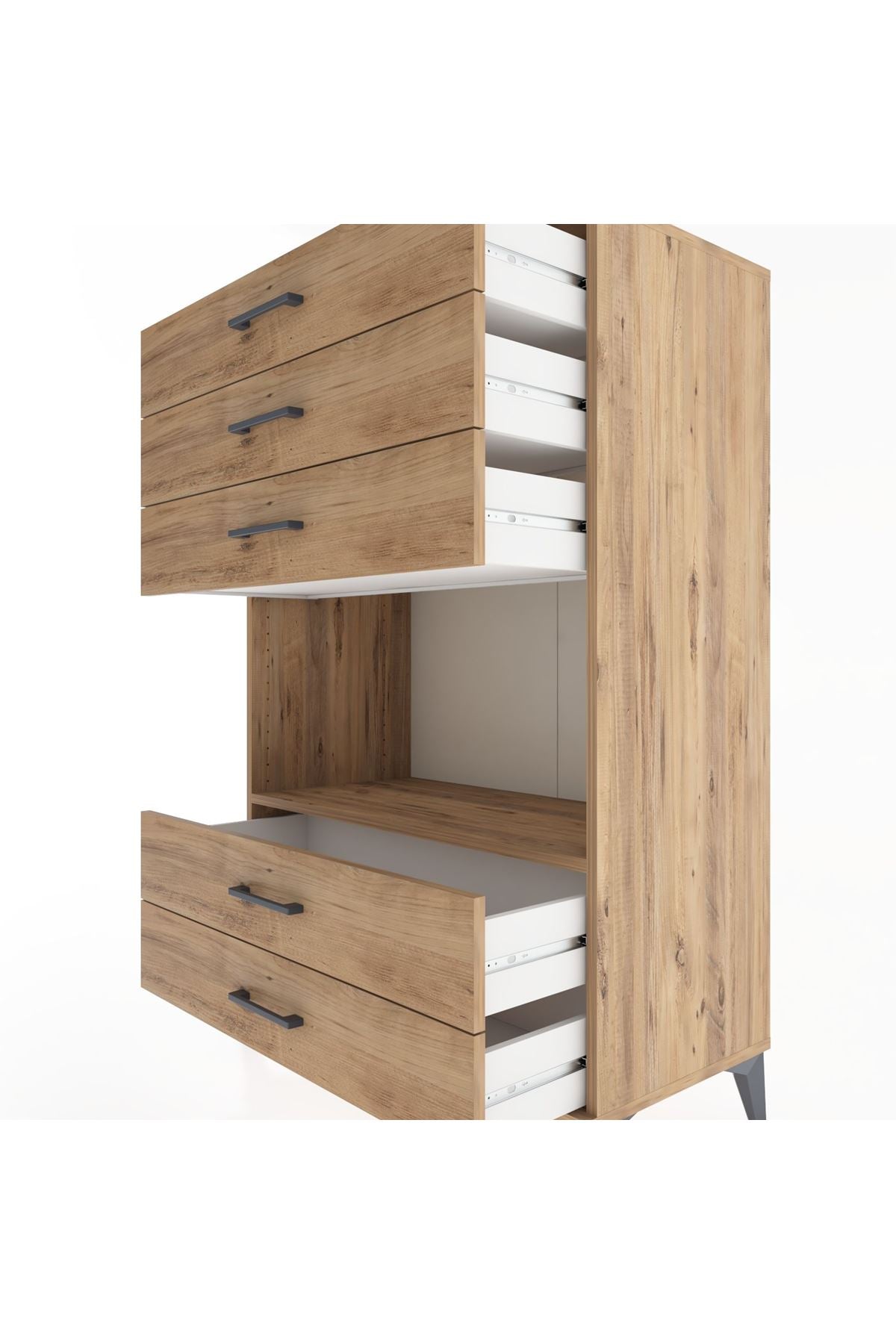 Hyperion Dolap Tek Raflı 5 Çekmeceli 88x44x134 - S51M127V9B