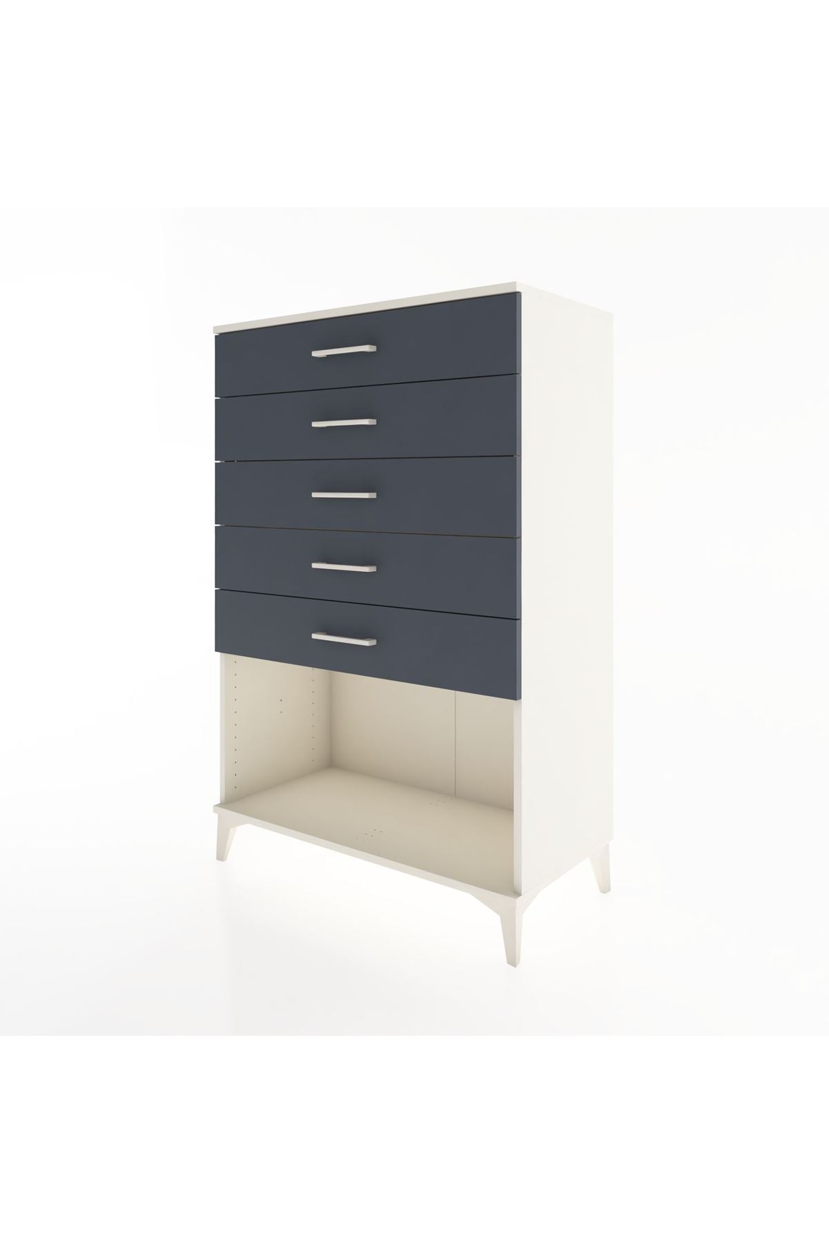 Hyperion Dolap 5 Çekmeceli 88x44x134 Aytaşı-Antrasit