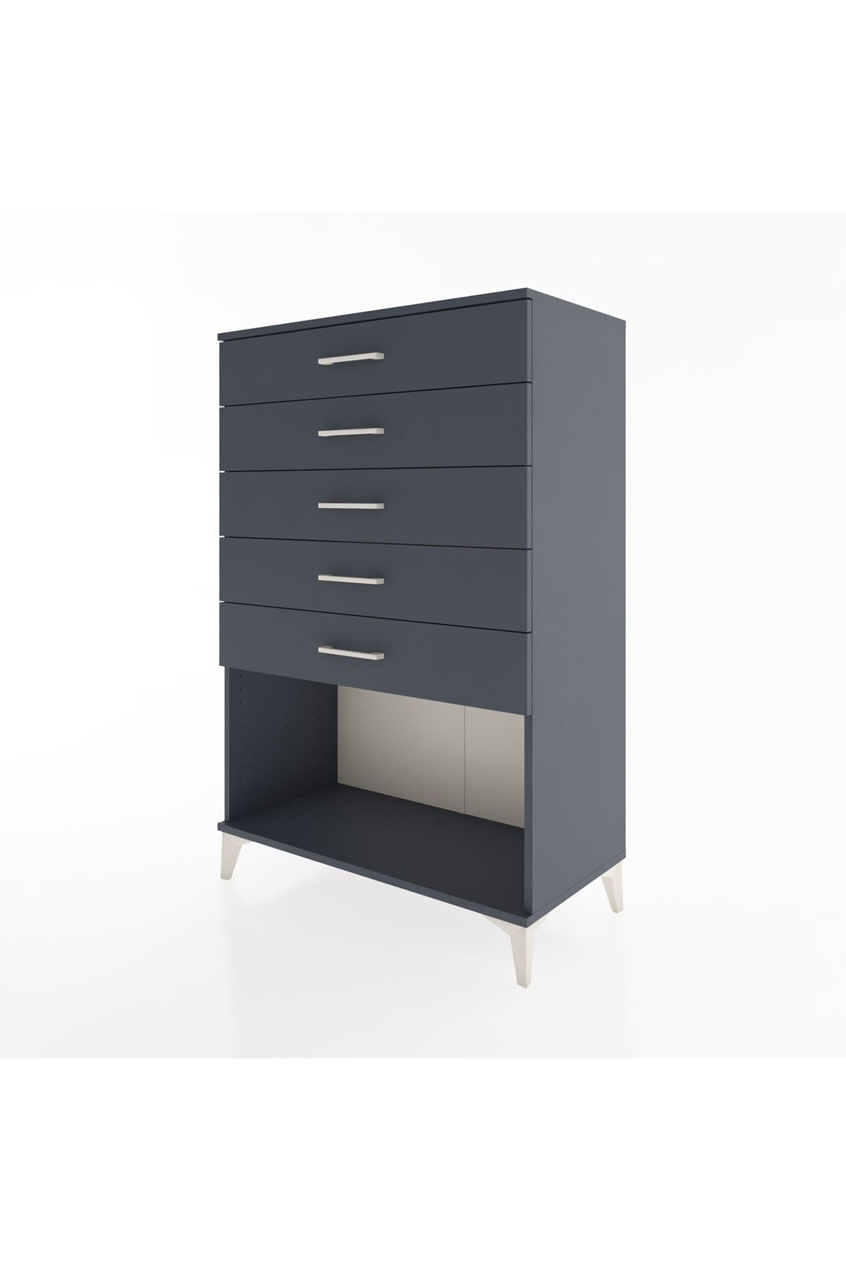 Hyperion Dolap 5 Çekmeceli 88x44x134 Antrasit-Antrasit