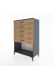 Hyperion Dolap 5 Çekmeceli 88x44x134 Antrasit-Çam