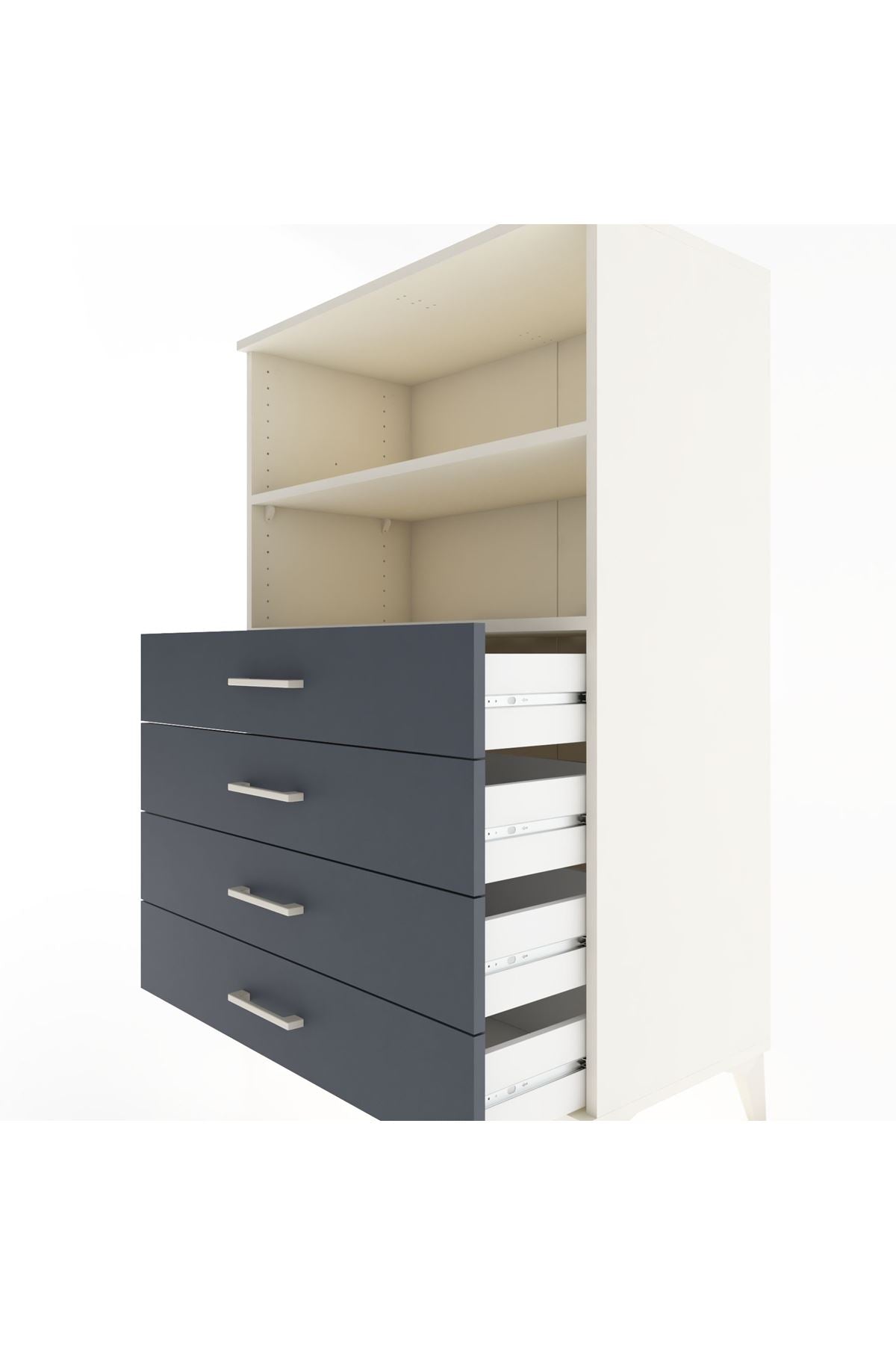 Hyperion Dolap 2 Raflı 4 Çekmeceli 88x44x134 - S51M129V2B