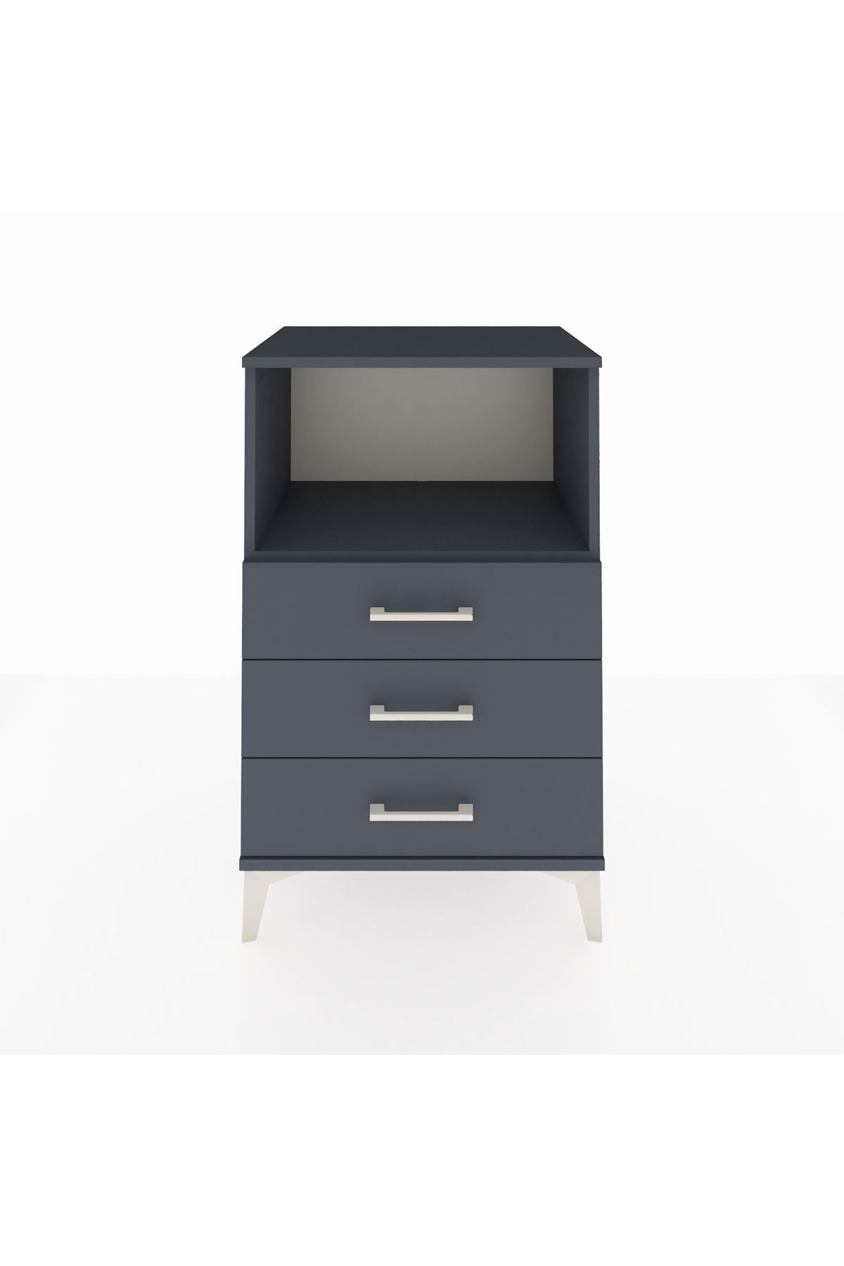 Hyperion Komodin Tek Raflı 3 Çekmeceli 60x44x96 Antrasit-Antrasit