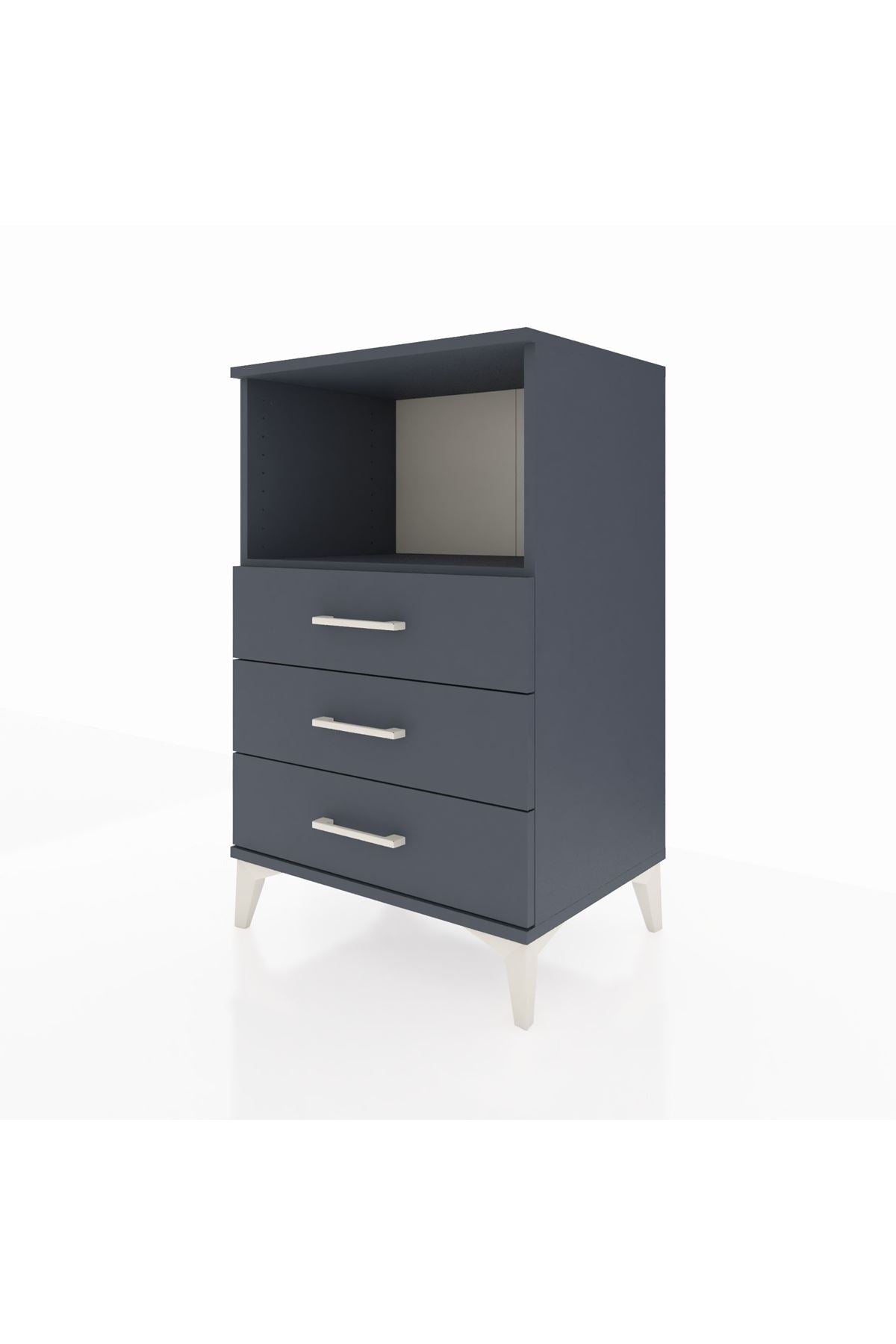 Hyperion Komodin Tek Raflı 3 Çekmeceli 60x44x96 Antrasit-Antrasit
