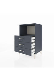 Hyperion Komodin Tek Raflı 3 Çekmeceli 60x44x96 Antrasit-Antrasit