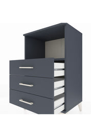 Hyperion Komodin Tek Raflı 3 Çekmeceli 60x44x96 Antrasit-Antrasit