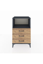 Hyperion Komodin Tek Raflı 3 Çekmeceli 60x44x96 Antrasit-Çam