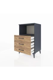 Hyperion Komodin Tek Raflı 3 Çekmeceli 60x44x96 Antrasit-Çam