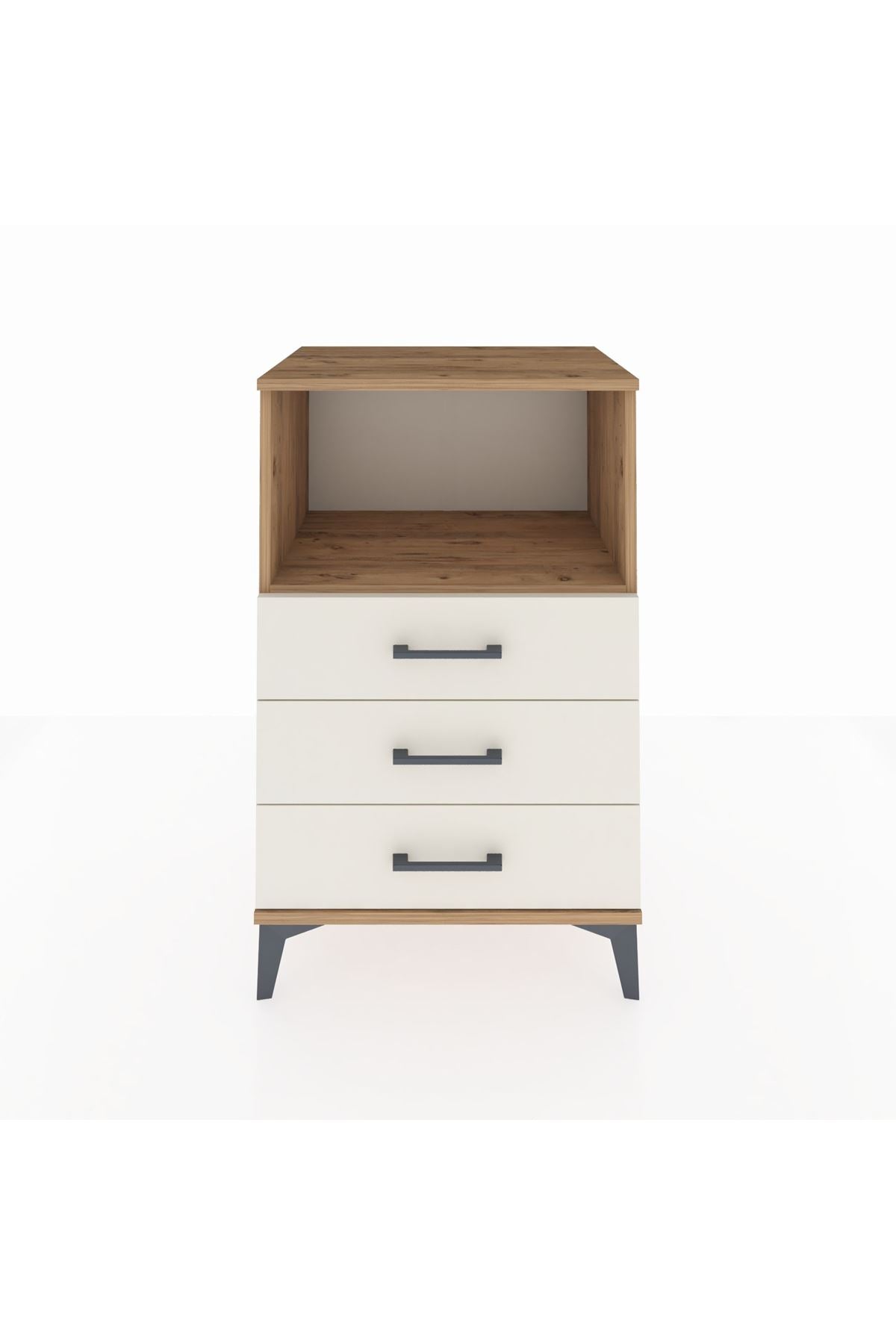 Hyperion Komodin Tek Raflı 3 Çekmeceli 60x44x96 Çam-Aytaşı