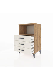 Hyperion Komodin Tek Raflı 3 Çekmeceli 60x44x96 Çam-Aytaşı