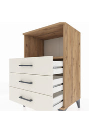 Hyperion Komodin Tek Raflı 3 Çekmeceli 60x44x96 Çam-Aytaşı