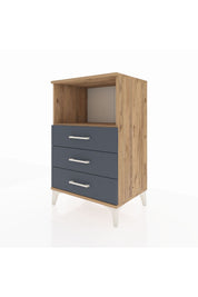 Hyperion Komodin Tek Raflı 3 Çekmeceli 60x44x96 Çam-Antrasit