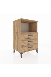 Hyperion Komodin Tek Raflı 3 Çekmeceli 60x44x96 Çam-Çam