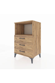 Hyperion Komodin Tek Raflı 3 Çekmeceli 60x44x96 Çam-Çam