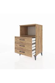 Hyperion Komodin Tek Raflı 3 Çekmeceli 60x44x96 Çam-Çam