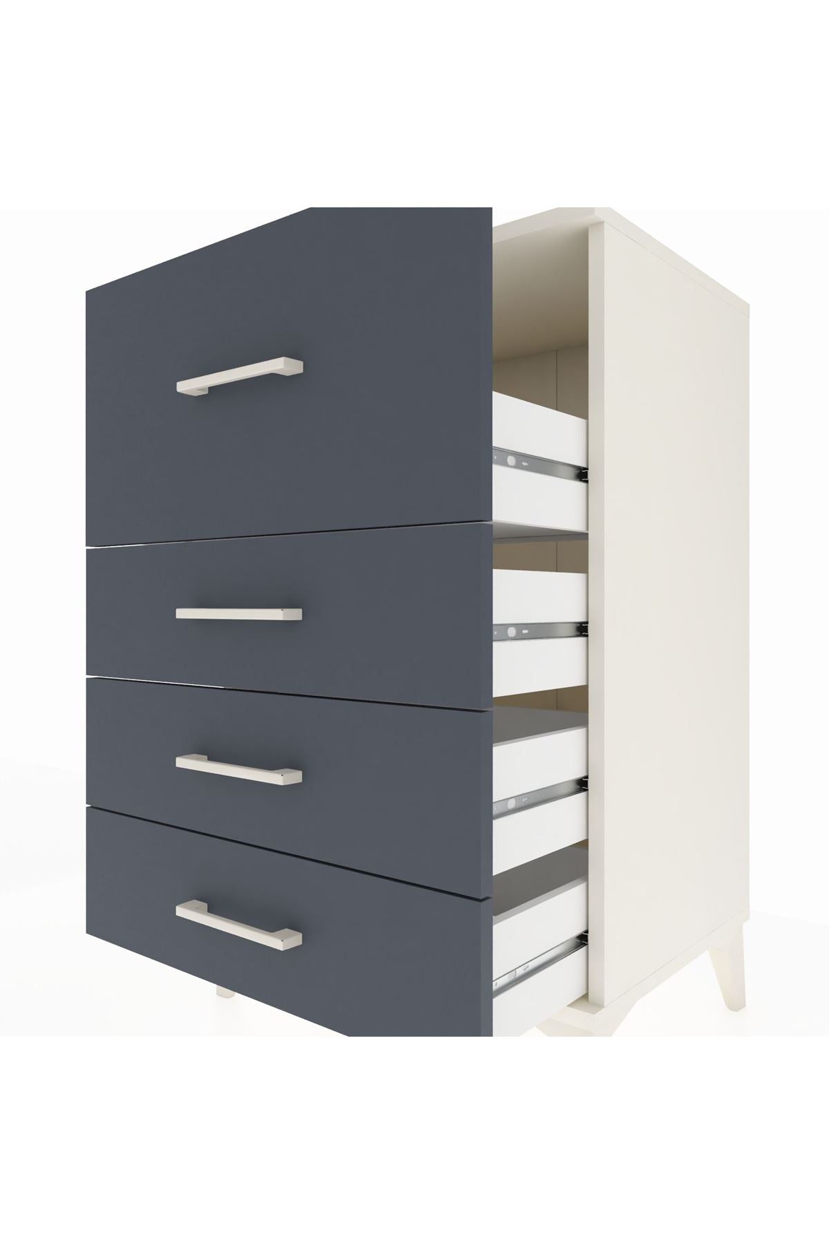 Hyperion Komodin 4 Çekmeceli 60x44x96 Aytaşı-Antrasit