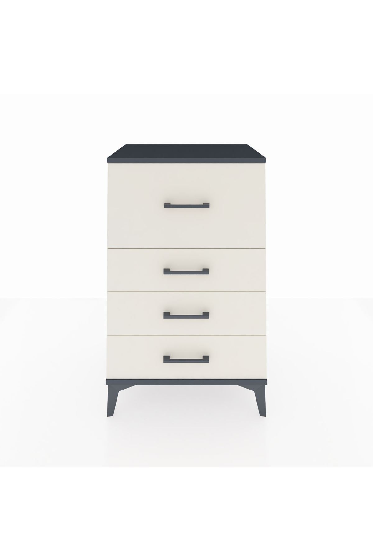 Hyperion Komodin 4 Çekmeceli 60x44x96 Antrasit-Aytaşı