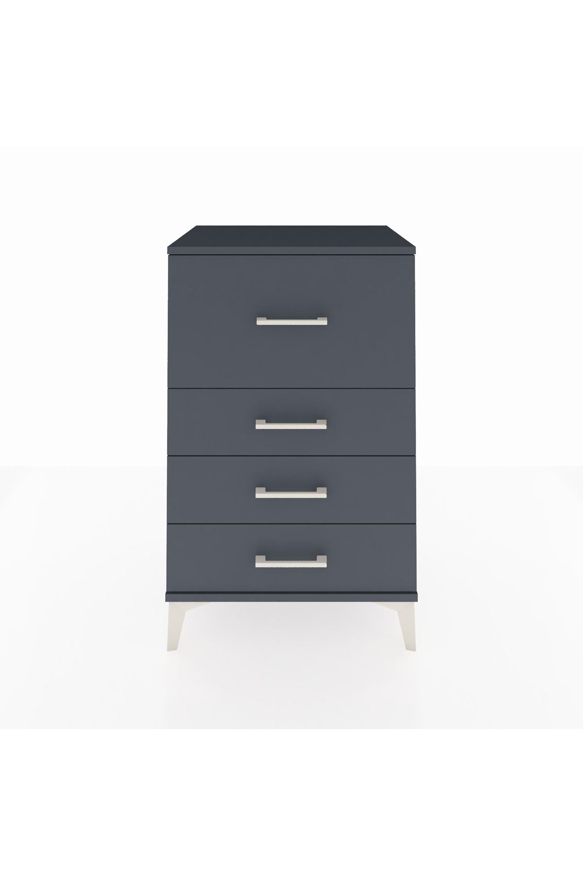 Hyperion Komodin 4 Çekmeceli 60x44x96 Antrasit-Antrasit