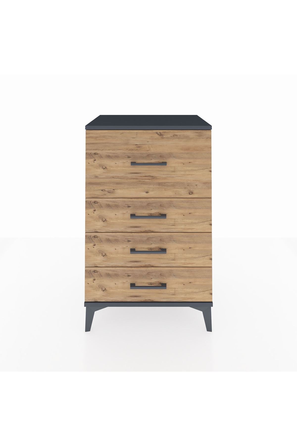 Hyperion Komodin 4 Çekmeceli 60x44x96 Antrasit-Çam