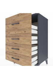 Hyperion Komodin 4 Çekmeceli 60x44x96 Antrasit-Çam