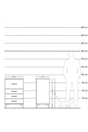 Hyperion Komodin 4 Çekmeceli 60x44x96 Antrasit-Antrasit