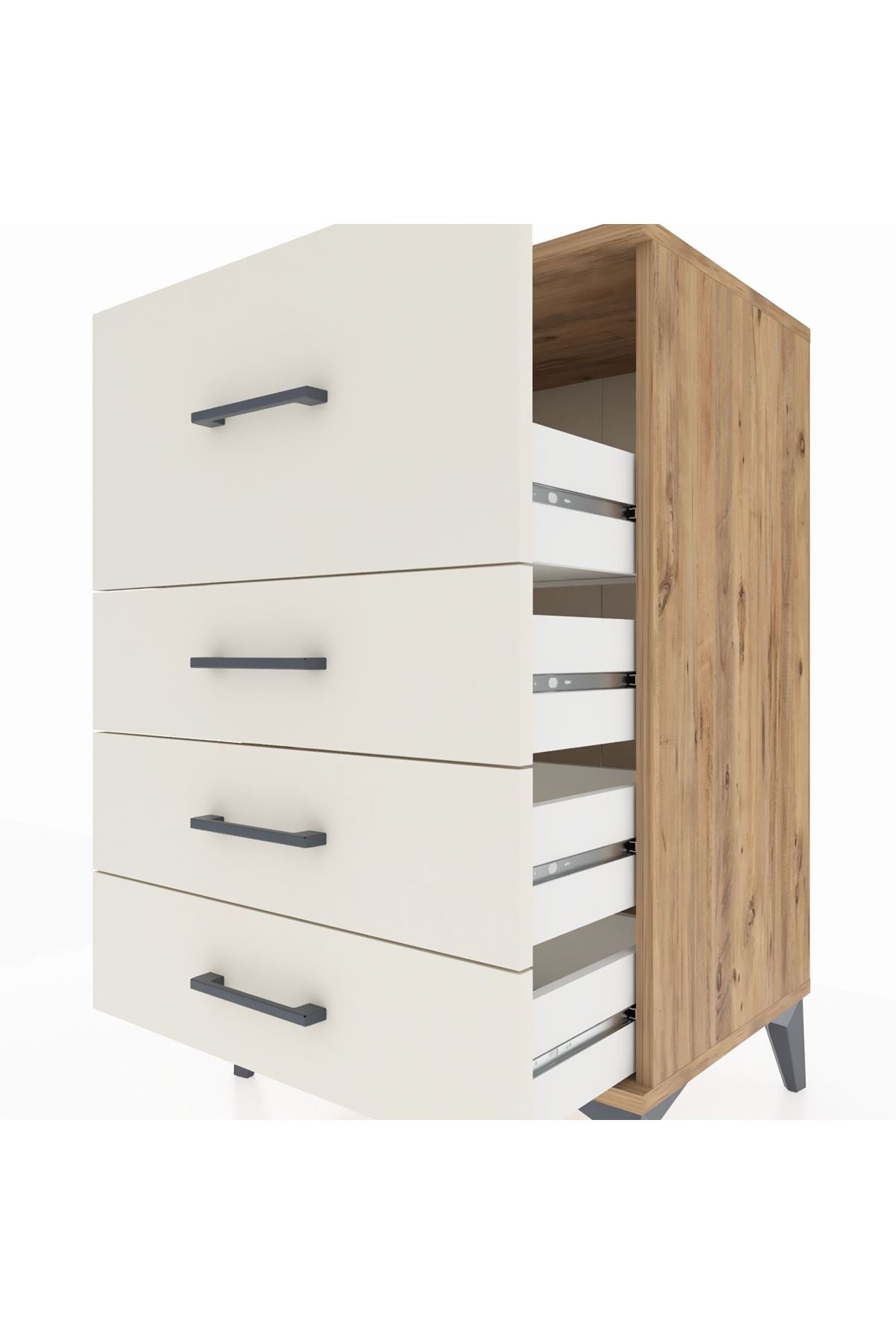 Hyperion Komodin 4 Çekmeceli 60x44x96 Çam-Aytaşı