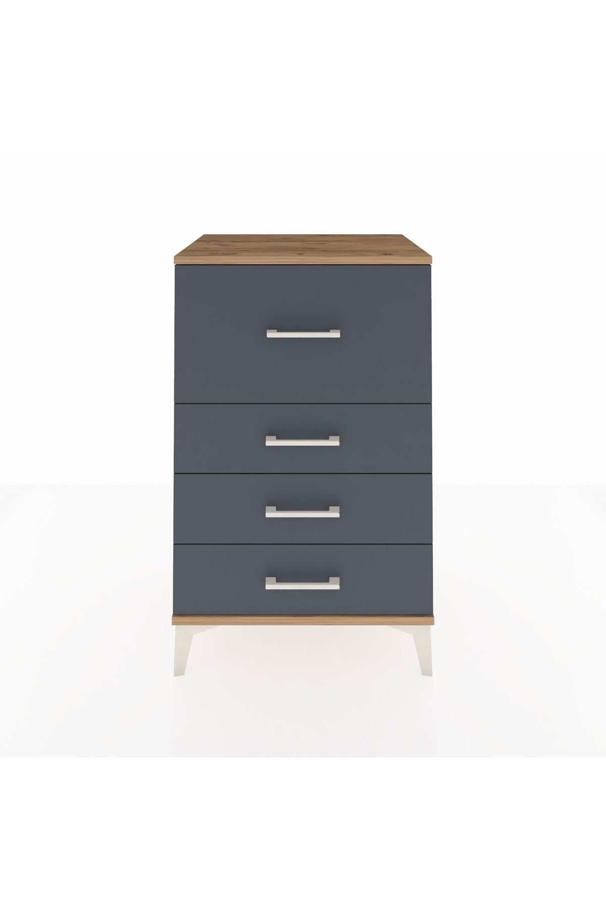 Hyperion Komodin 4 Çekmeceli 60x44x96 Çam-Antrasit