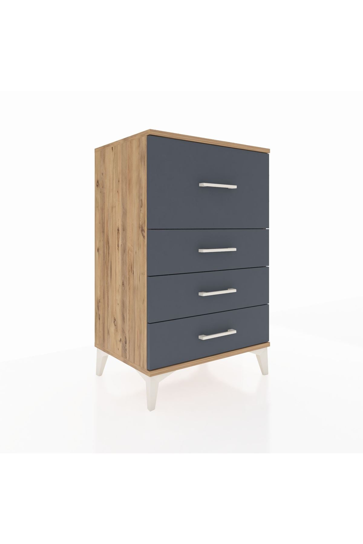 Hyperion Komodin 4 Çekmeceli 60x44x96 Çam-Antrasit