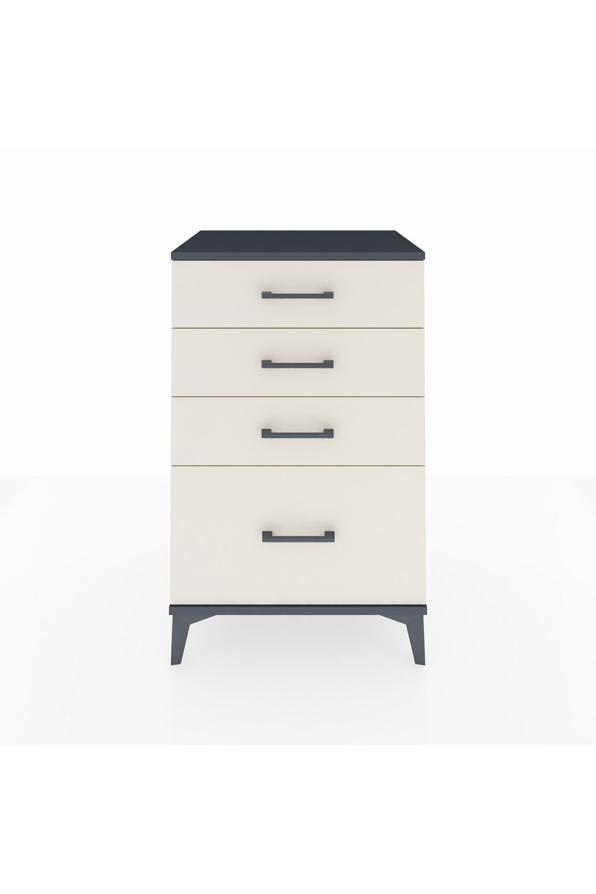 Hyperion Komodin 4 Çekmeceli 60x44x96 Antrasit-Aytaşı