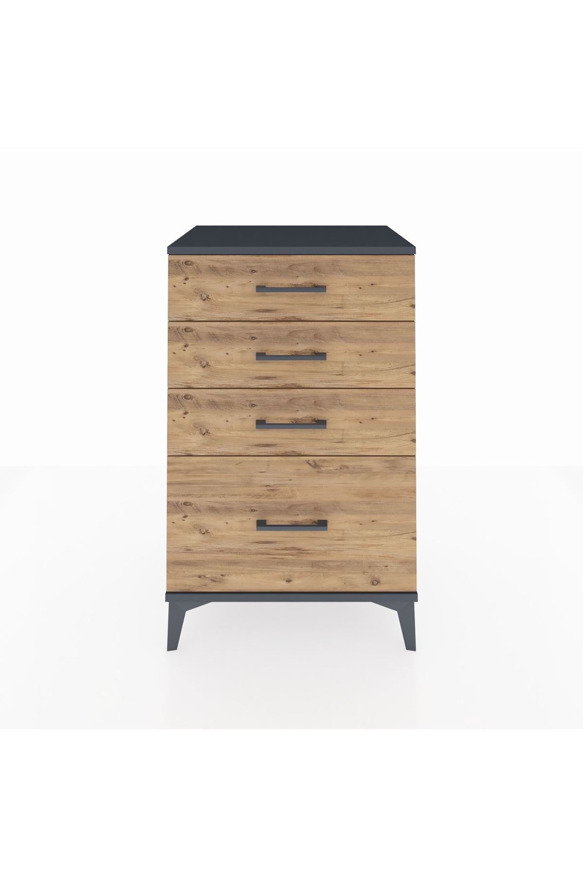 Hyperion Komodin 4 Çekmeceli 60x44x96 Antrasit-Çam